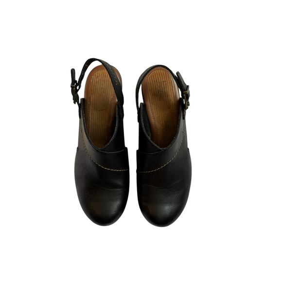 b.ø.c Born Leather Slingback Clogs Women’s 9 | Platform Heels Comfort Wood Look - Picture 2 of 7